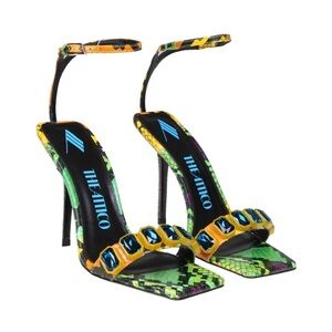 The Attico Logo Printed Open Toe Sandals
